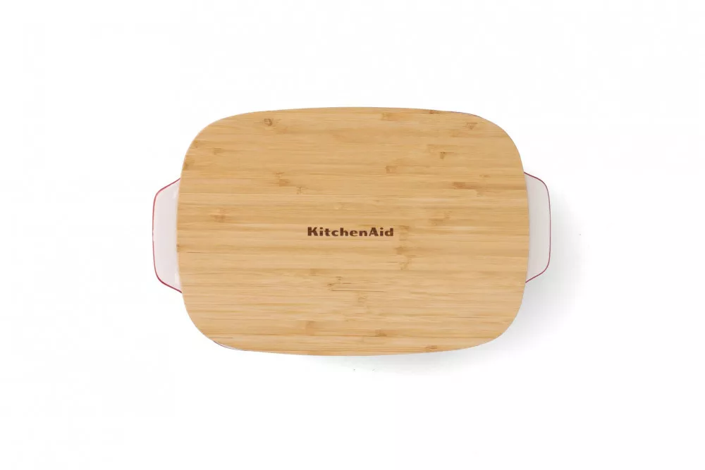 Форма для випікання з кришкою KitchenAid керамогранітна, 8,8 х24, 8х40, 4 см, 3,8 л, колір червоний - 2