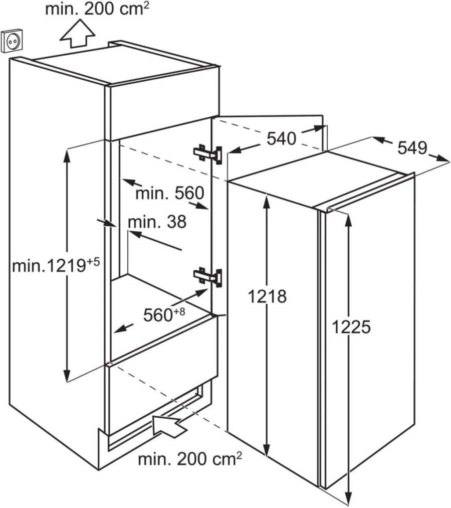 Холодильник вбудований ELECTROLUX LFB3AE12S1 - 2