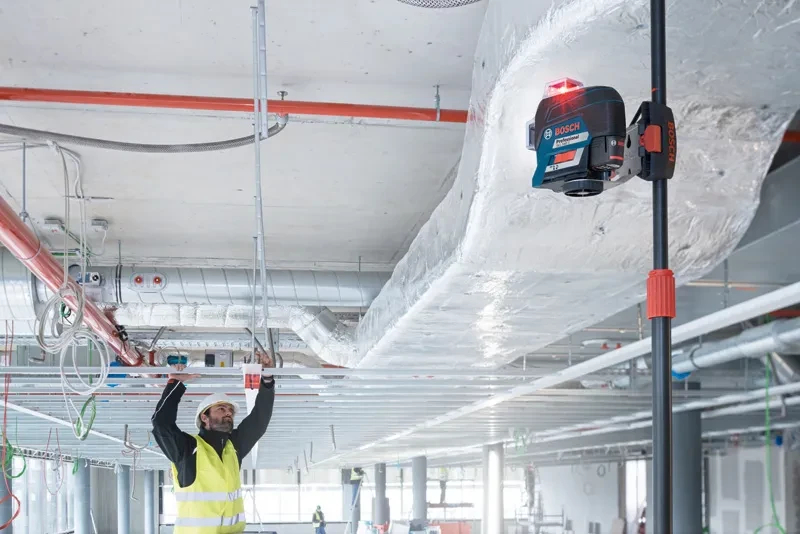 Нівелір лазерний Bosch Professional GLL3-80C до 30м ±0.2мм/м червоний промінь з приймачем 120м IP54 - 2