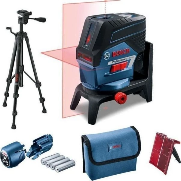 Нівелір лазерний Bosch Professional GCL2-50Cдо 10м ±0.3мм/м червоний промінь +RM2+BT150 штативі чохо - 2