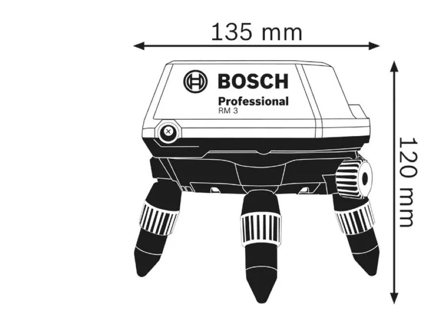 Тримач універсальний поворотний Bosch Professional RM3, 35х63х120мм, пульт, 0.5кг - 2