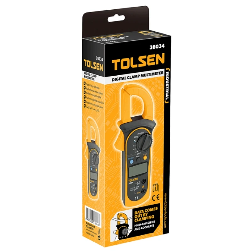 Кліщі електровимірювальні Tolsen, 0-600В, діаметр дроту до 28мм, LCD-дисплей - 2