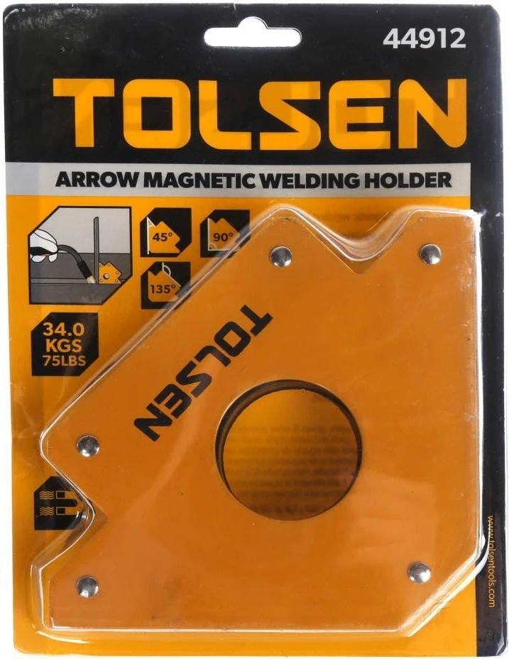 Кутник зварювальний Tolsen магнітний кут 45/75/135° 34кг - 2