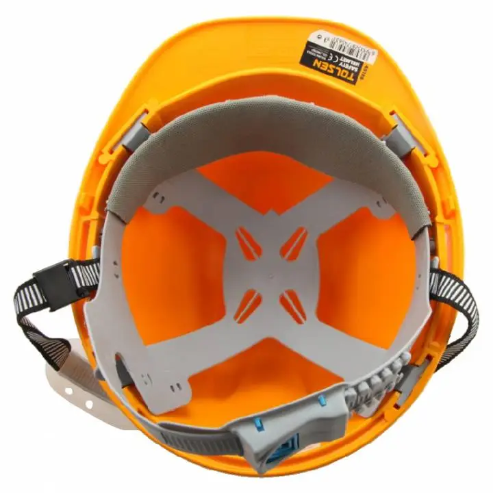 Каска захисна Tolsen, пластик поліпропілен РР, пряжка для регулювання, навушники, жовтий - 2