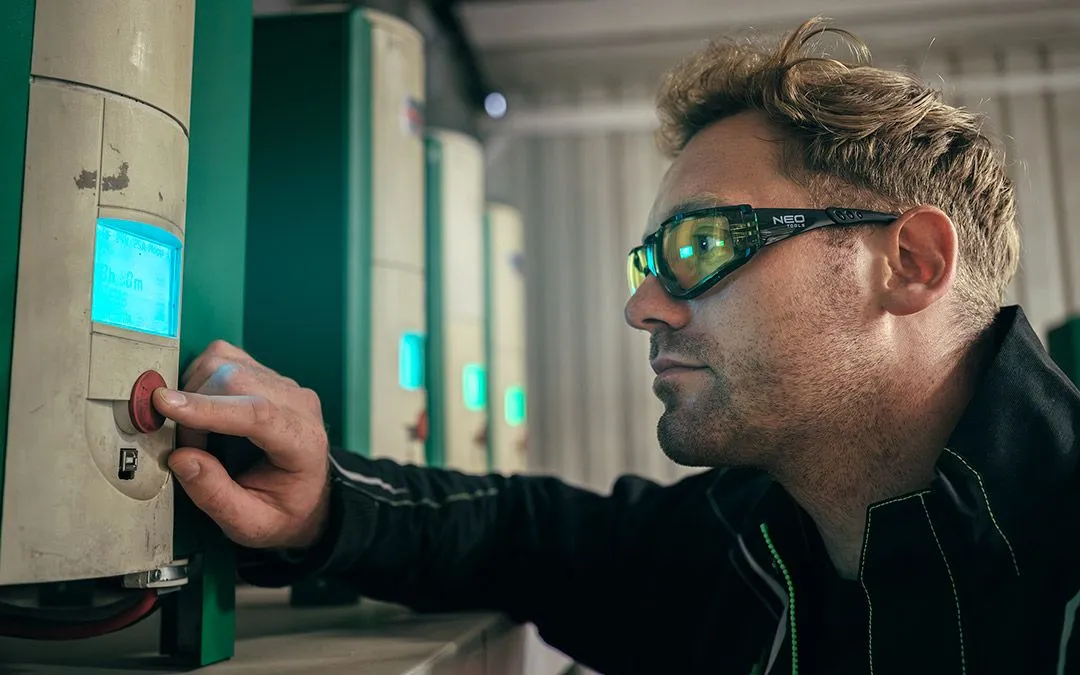 Окуляри захисні Neo Tools протиосколкові, клас захисту FT, резинові дужки, полікарбонат, жовтий - 2