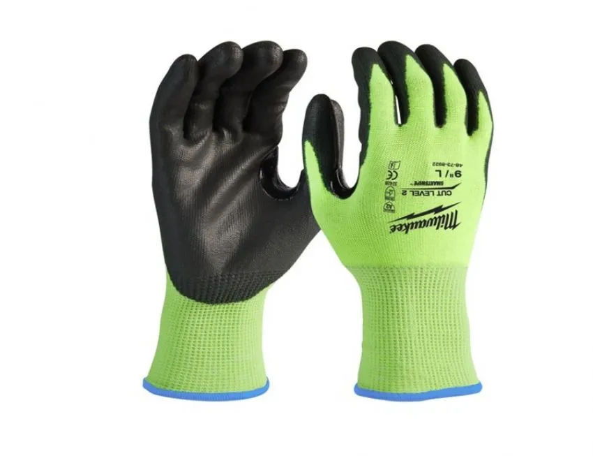 Рукавички робочі Milwaukee, smartswipe, поліуретан/спандекс/поліестер, р.9, зелено чорні