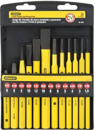 Пробійник і зубило Stanley, CrV, набір 12шт - 2