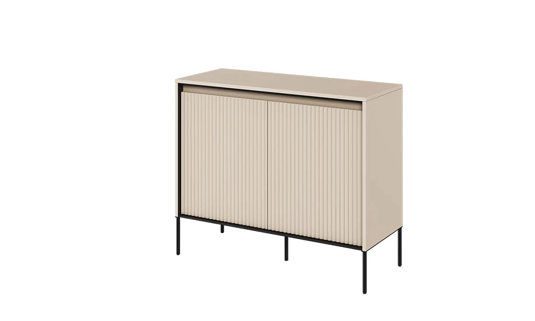 Комод 2д Тренд бежевий/чорний з підсвіткою