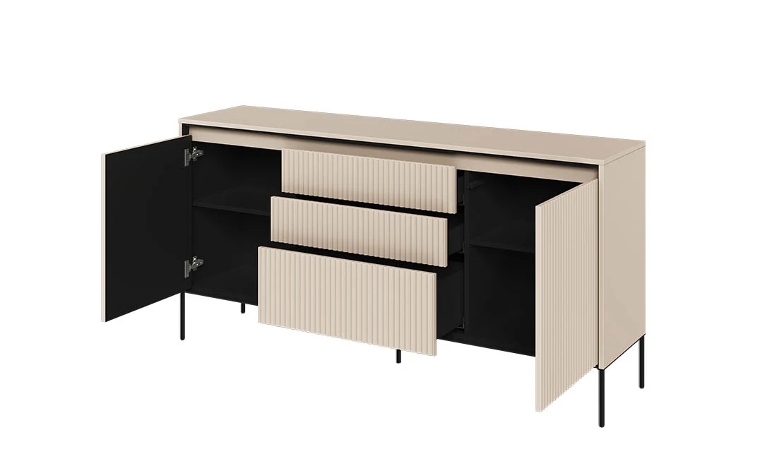 Комод 2д3ш Тренд бежевий/чорний з підсвіткою - 2