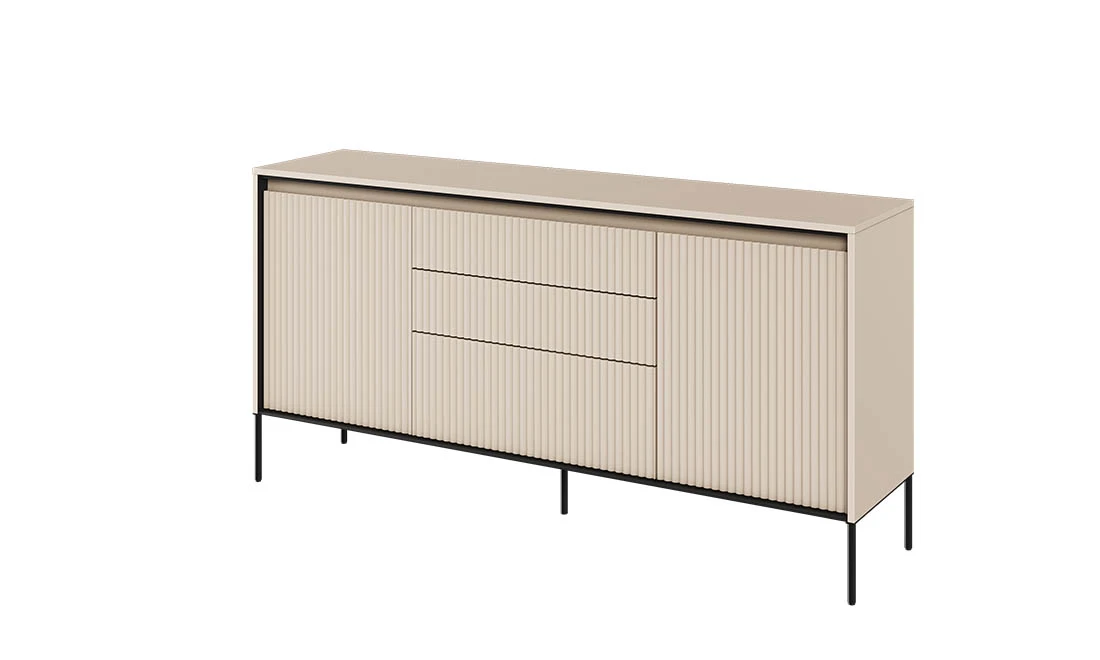 Комод 2д3ш Тренд бежевий/чорний з підсвіткою