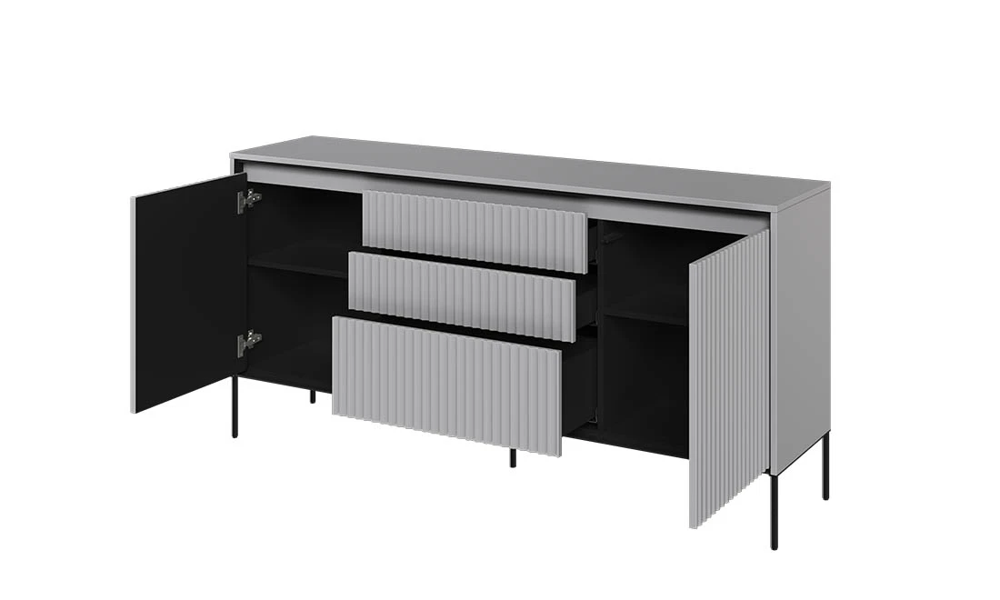 Комод 2д3ш Тренд сірий/чорний з підсвіткою - 2