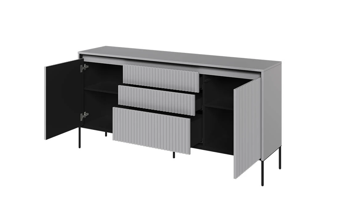 Комод 2д3ш Тренд сірий/чорний з підсвіткою - 2