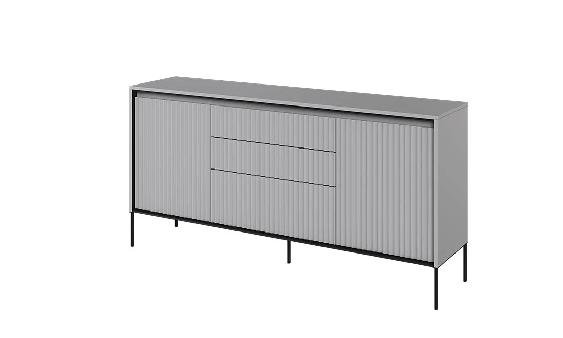 Комод 2д3ш Тренд сірий/чорний з підсвіткою