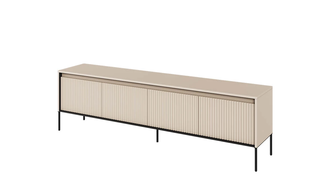 Тумба ТB 4-дв Тренд бежевий/чорний з підсвіткою