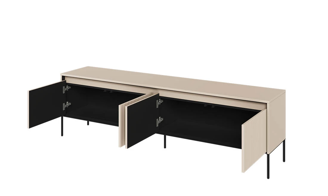 Тумба ТB 4-дв Тренд бежевий/чорний з підсвіткою - 2