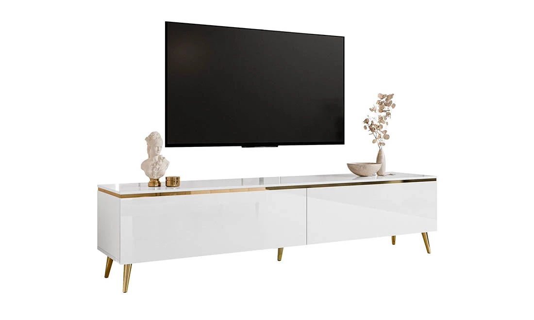 Тумба ТБ Моніка 2Ш білий глянець/золото