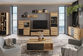 Тумба ТВ 3д Вейл дуб евок/чорний - 2