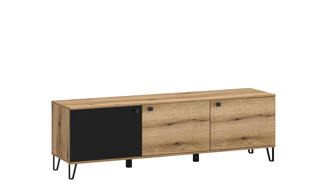 Тумба ТВ 3д Вейл дуб евок/чорний