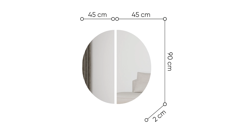 Дзеркало Trend TS-07 з двох частин та підсвіткою - 2