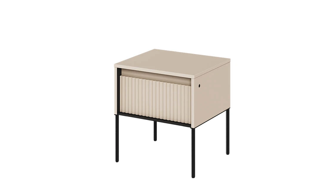 Тумба приліжкова Тренд бежевий/чорний з підсвіткою