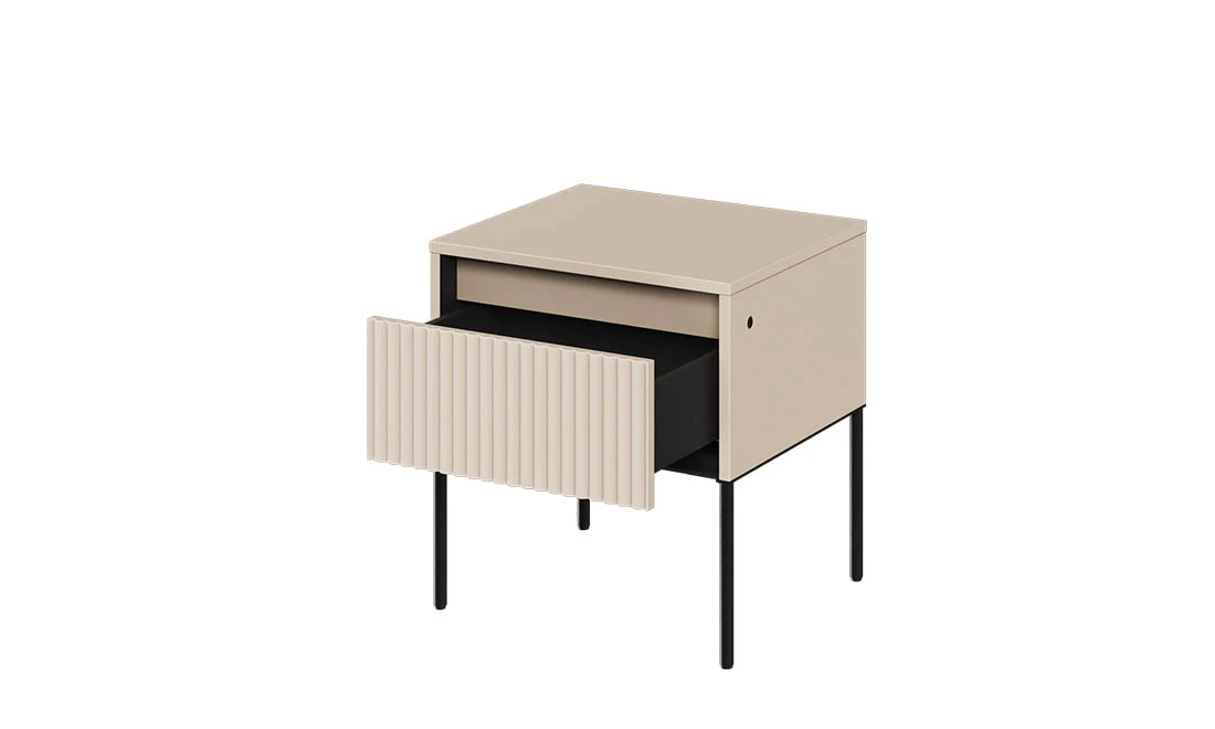 Тумба приліжкова Тренд бежевий/чорний з підсвіткою - 2