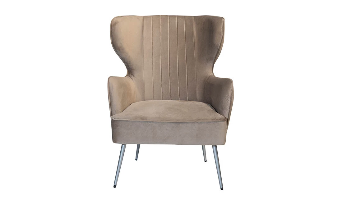 Крісло Естетік беж ноги срібло - 2