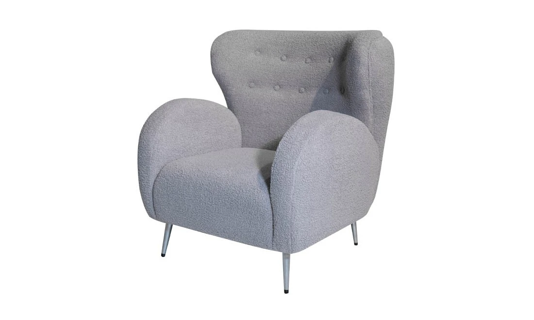 Крісло Каміла сіре ноги срібло