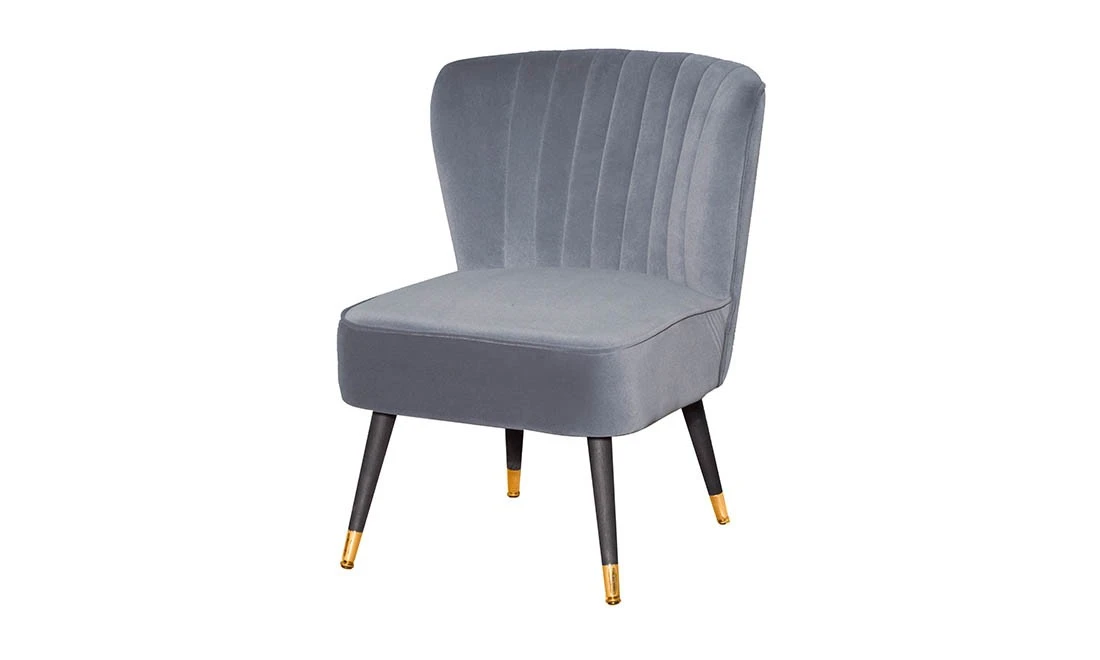 Крісло Рейн сіре ноги золото