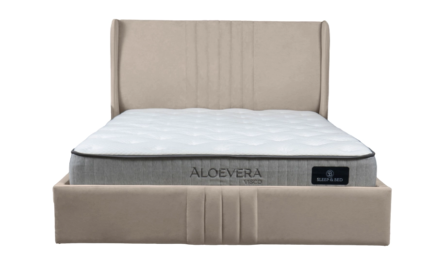 Ліжко 1,6 Лагуна темно-бежеве з підйомним механізмом - 2