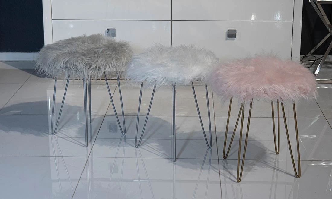 Пуф Коузі молочний ноги срібло - 2