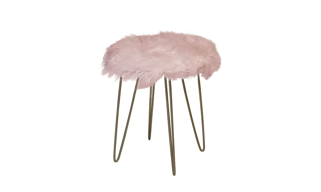 Пуф Коузі рожевий ноги золото