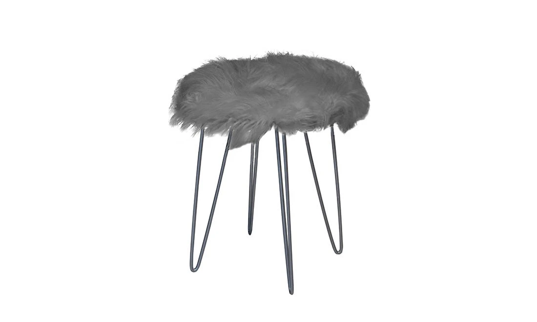 Пуф Коузі сірий ноги срібло