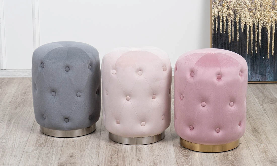 Пуф Чарлі Міні м’який світло-рожевий нога срібло - 2