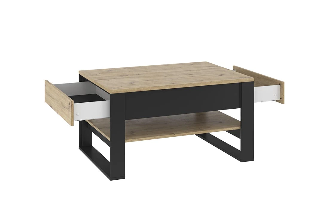 Стіл журнальний Квант дуб артизан/чорний - 2