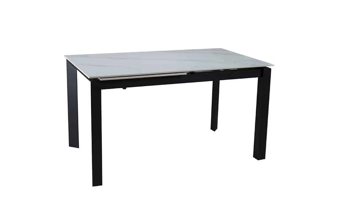 Стіл ЛАРС білий мат 1400/2000×750 чорні ноги