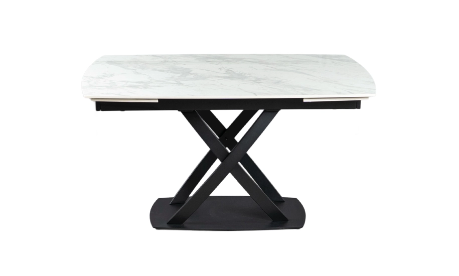 Стіл Піано обідній розкладний 1400/2000х900х750 білий глянець ноги чорні - 2
