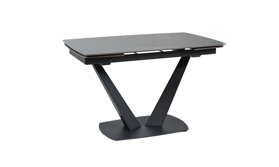 Стіл Саймон обідній розкладний 1200/1800×800×750 чорний мат чорні ноги