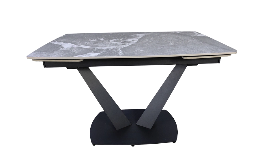 Стіл САЙМОН сірий глянець 1200/1800×800×750 чорні ноги - 2