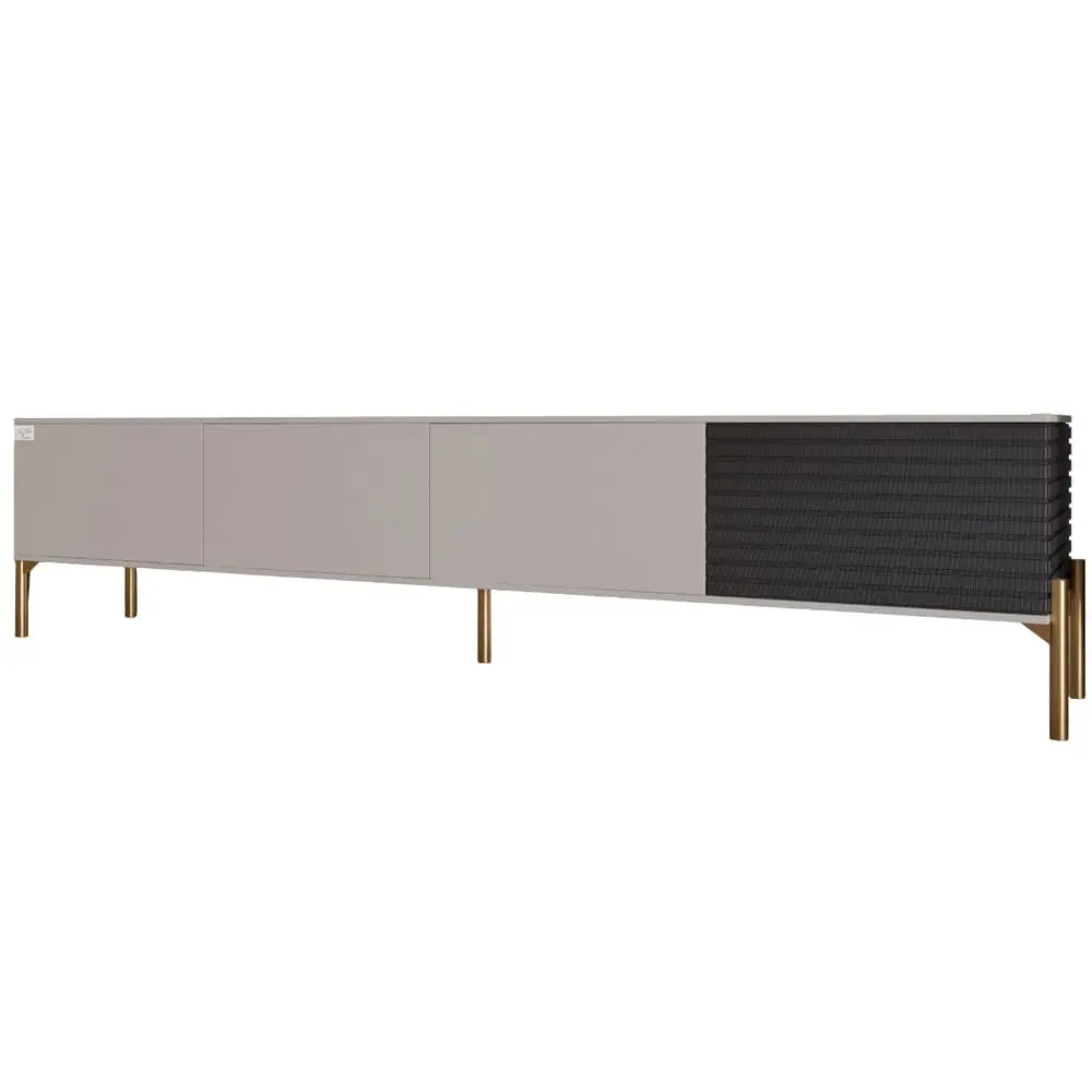 Тумба під телевізор на золотих металевих ніжках LION Грей Кашемір/Асфальт (LION-042496) - 2