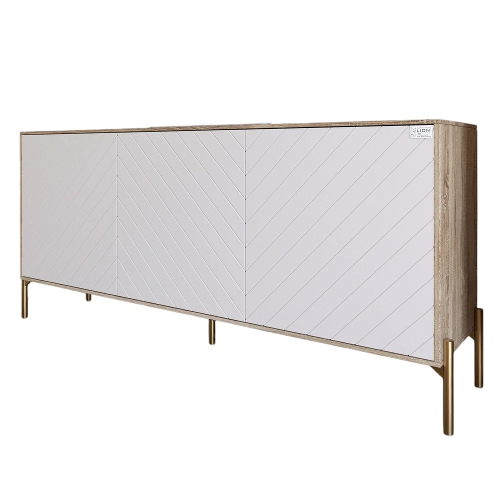 Тумба під телевізор із золотими металевими ніжками LION Амарант 168x40x76,5 см Дуб сонома трюфель/Бі - 2