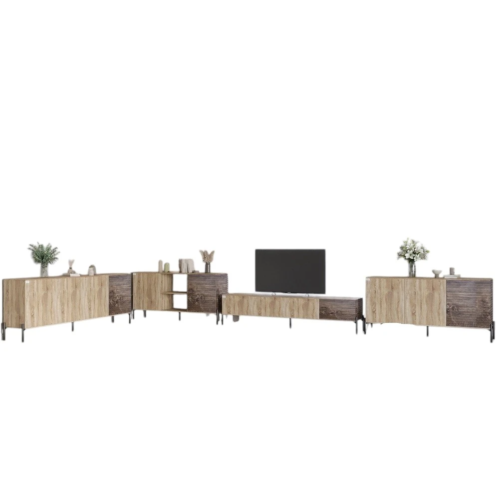 Комплект модульний для вітальні LION Грей 4 елементи з чорними металевими ніжками Дуб сонома/Дерево - 2