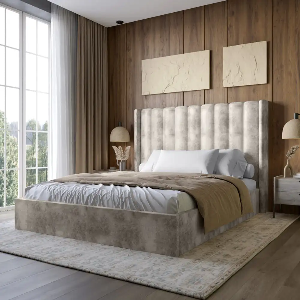 Двоспальне ліжко LION Ніно 180x200 см SILK 102 Айворі (LION-041408)