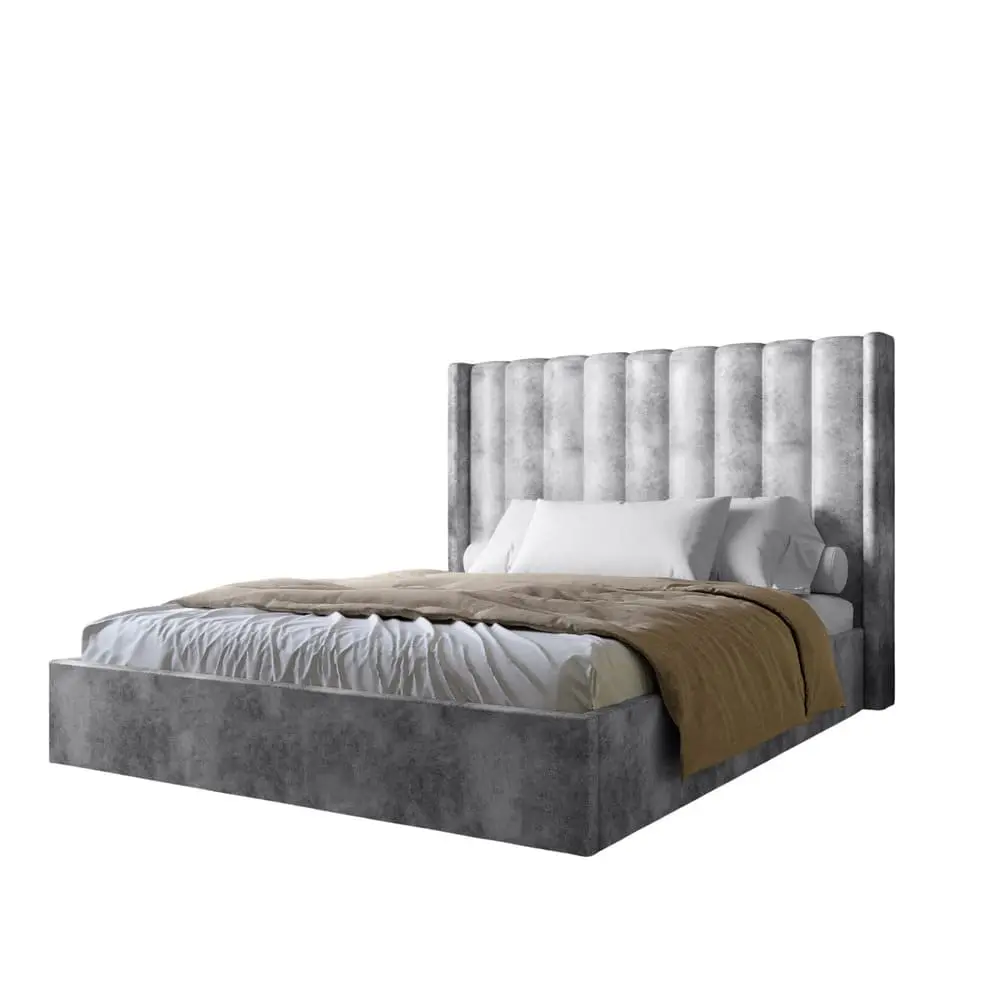 Двоспальне ліжко з підйомним механізмом LION Ніно 160x200 см SILK 303 Сірий (LION-045060) - 2