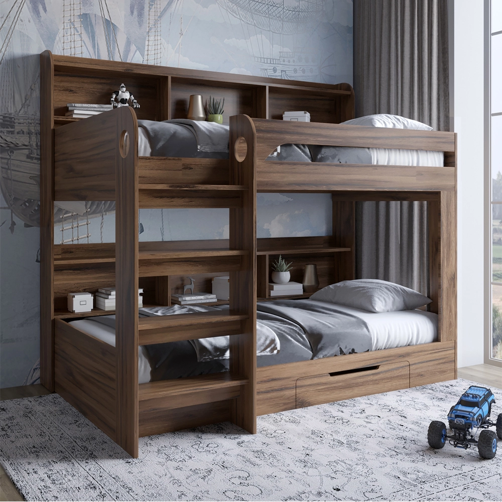 Дитяче двоярусне ліжко LION Майнкрафт 90х190 см з шухлядою Дуб Ліворно (LION-041537)