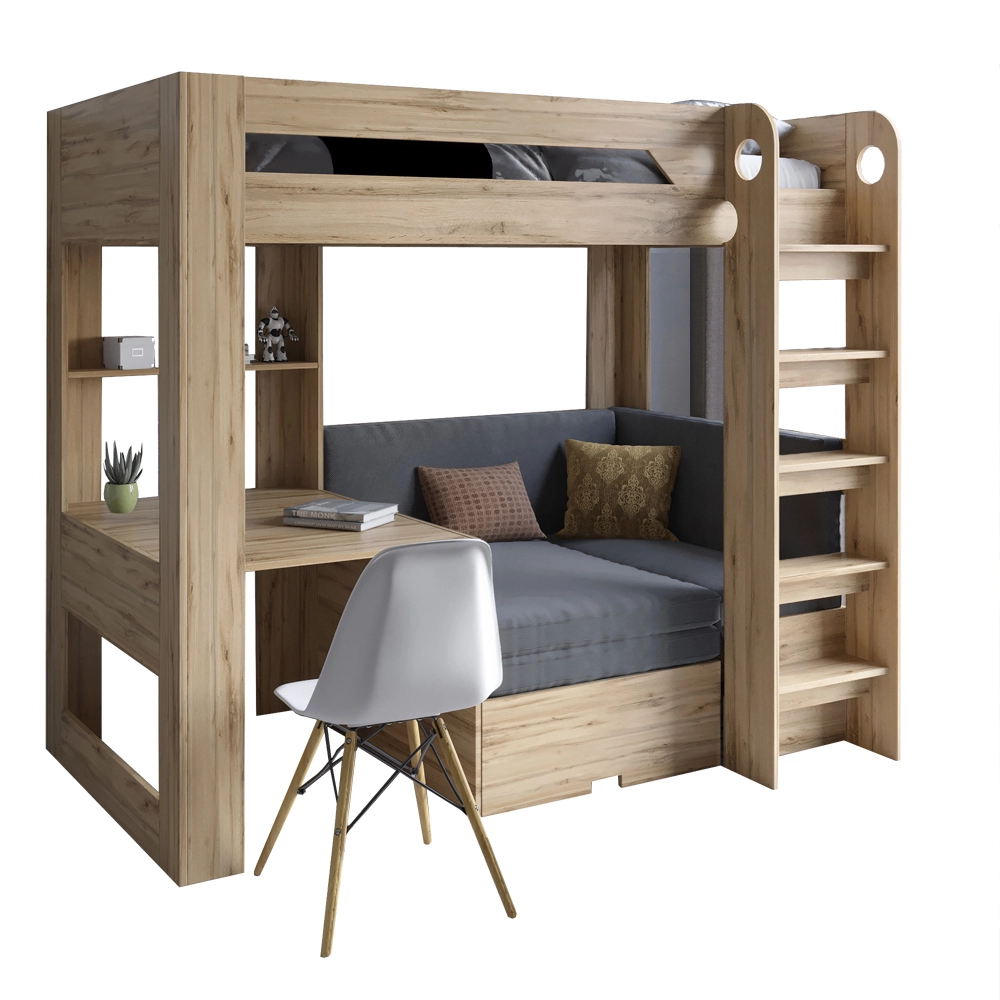 Дитяче двоярусне ліжко LION Флай 90х190 см з вбудованим столом Дуб Аппалачі/Лілі-95 (LION-041637) ТО - 2