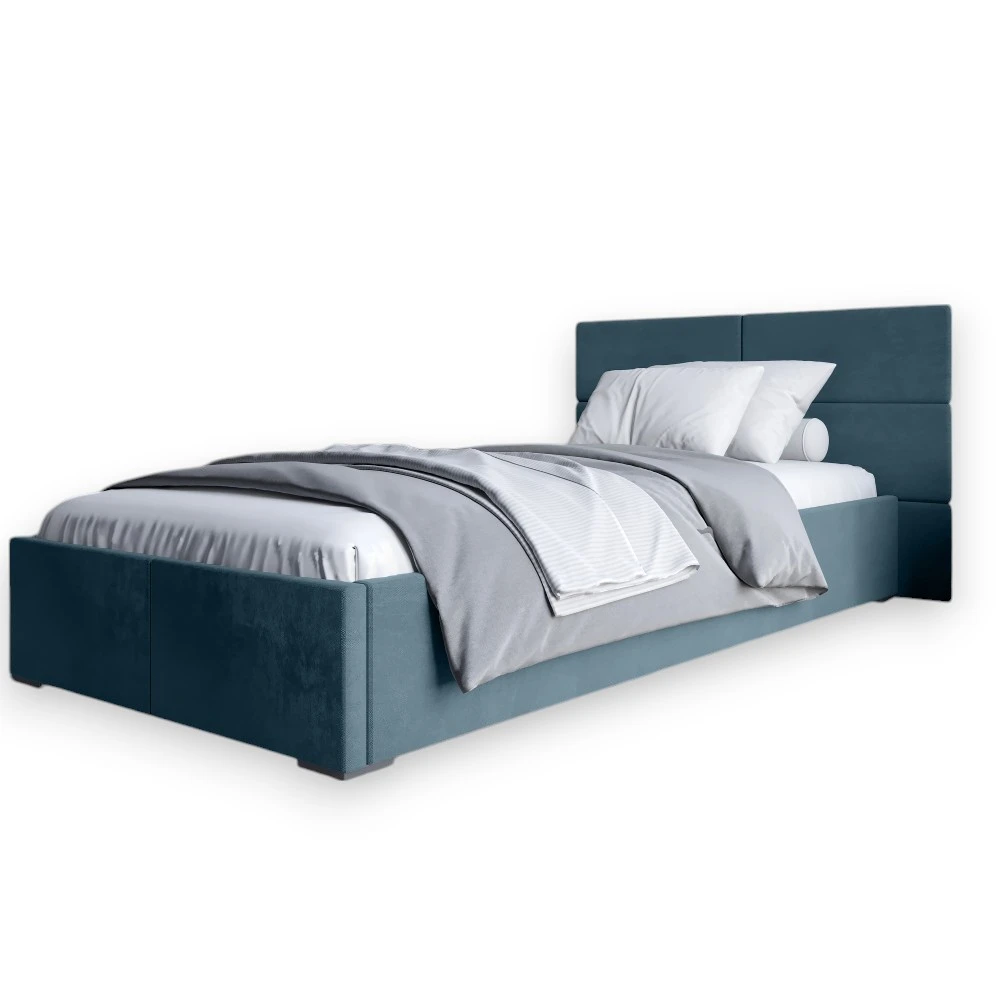 Полуторне ліжко LION Краш Лілі 84 велюр (Блакитний) 120х200 см (LION-044169) - 2