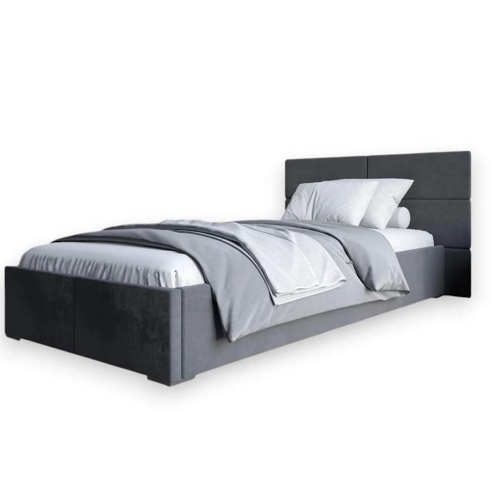 Полуторне ліжко LION Краш Лілі 95 велюр (Сірий) 120х200 см (LION-044170) - 2