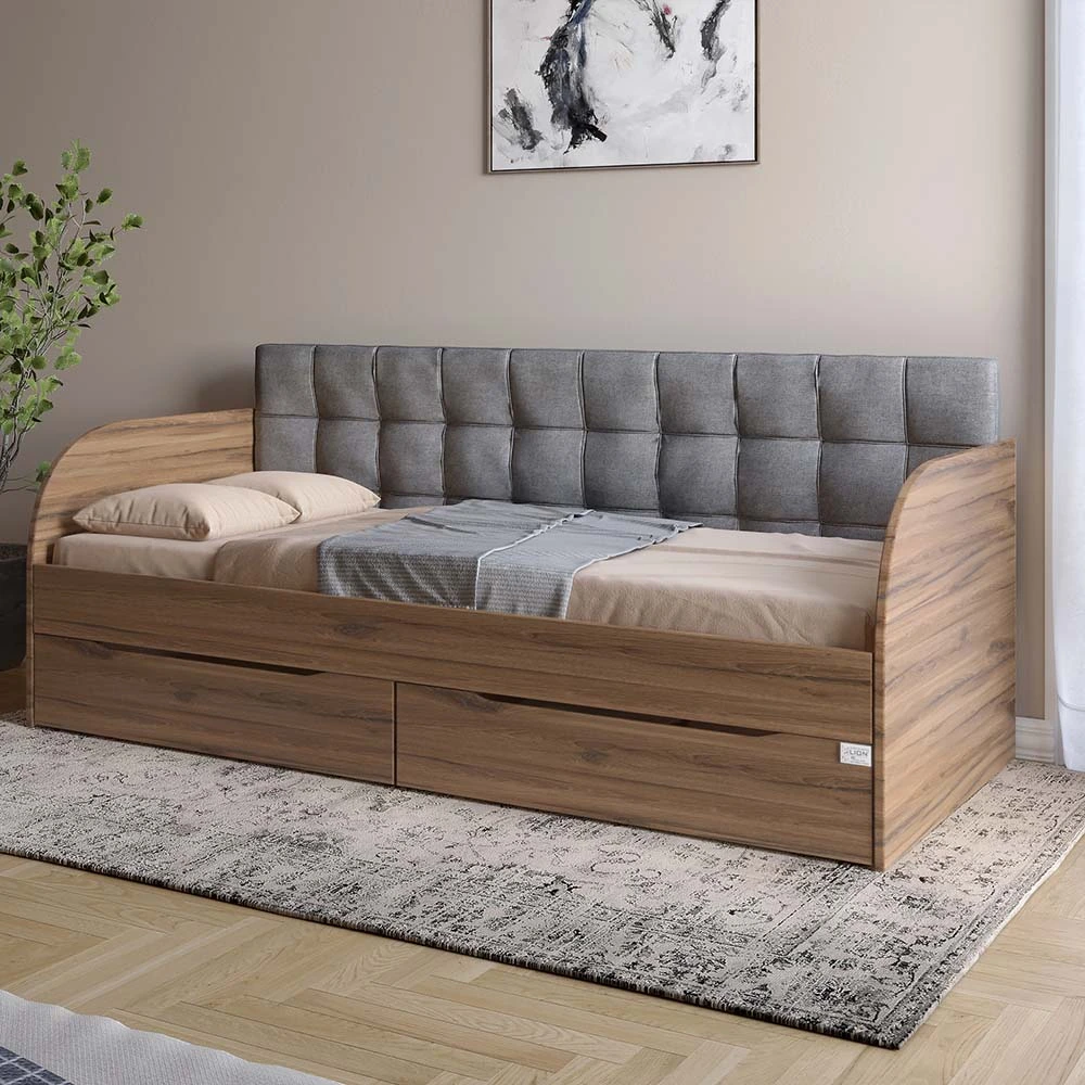 Дитяче полуторне ліжко LION Л-7 з шухлядами та ламелями Лілі-95 120x200 см Дуб ліворно (LION-044247)