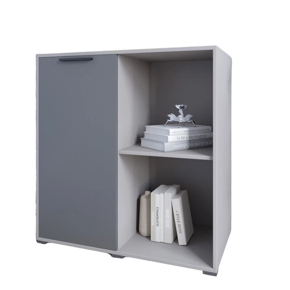 Тумба однодверна LION Краш 82x43x86 см Кашемір/Антрацит (LION-044116) - 2