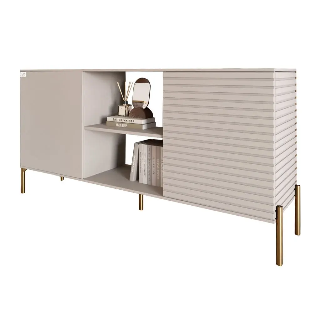 Комод відкритий на золотих металевих ніжках LION Грей Кашемір/Кашемір (LION-042902) - 2